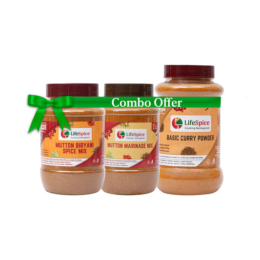 Buy 2 Get 1 - Buy 1 Lifespice Mutton Biryani mix + Mutton Marinade Mix and GET Basic Curry Powder FREE