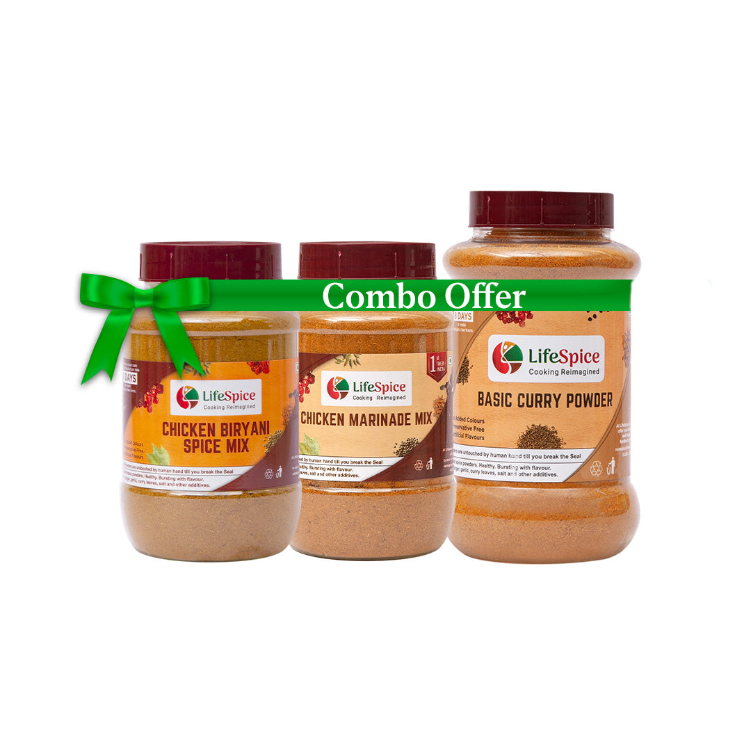 Buy 2 Get 1 - Buy 1 Lifespice Chicken Biryani mix + Chicken Marinade Mix and GET Basic Curry Powder FREE
