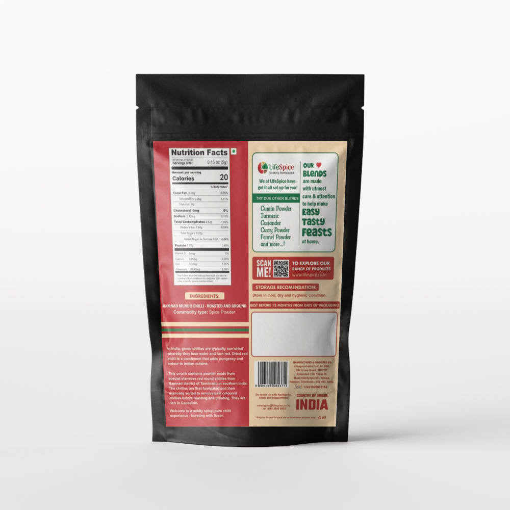 Lifespice Roasted Mundu Chilli Powder - 100g pouch