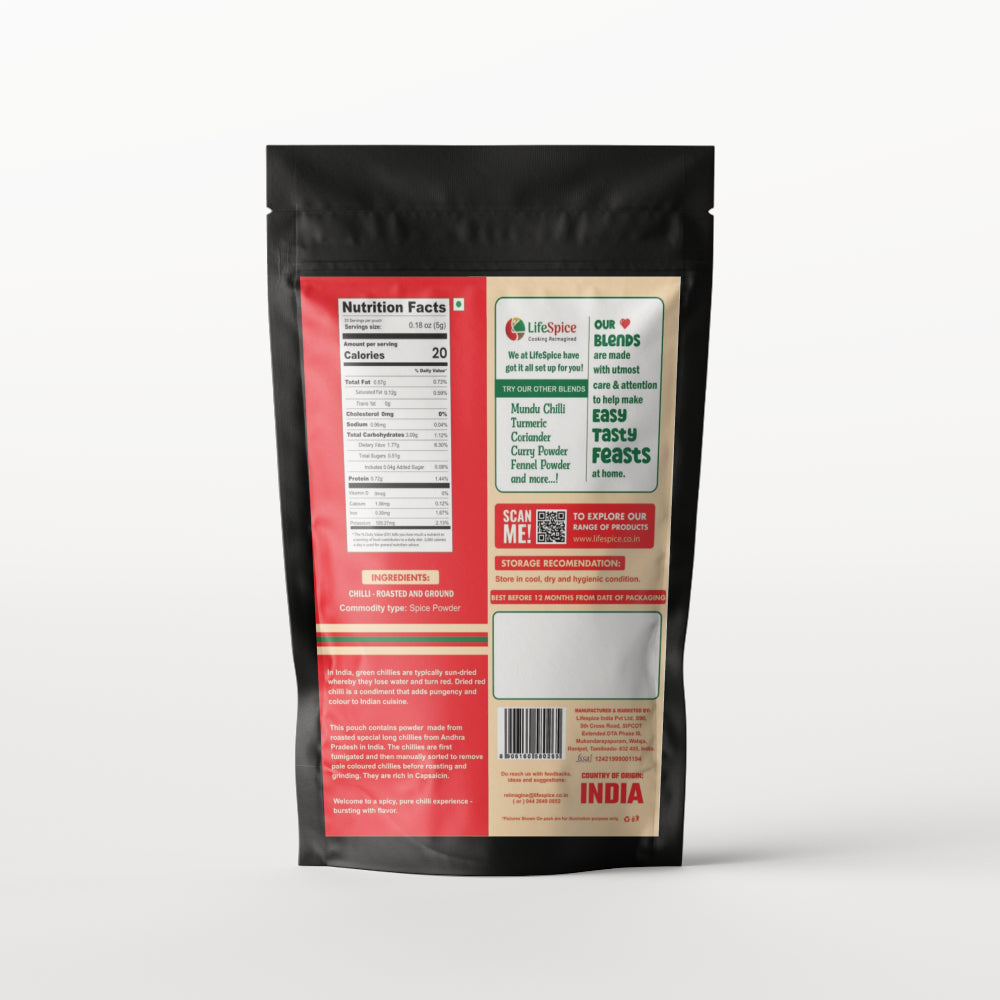 Lifespice Roasted Desi Chilli Powder - 100g pouch