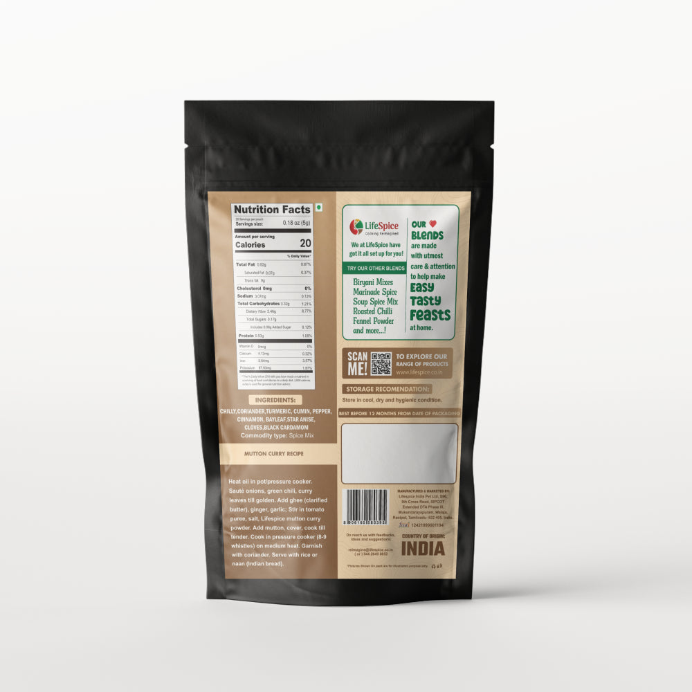 Lifespice Mutton curry powder - 100g pouch
