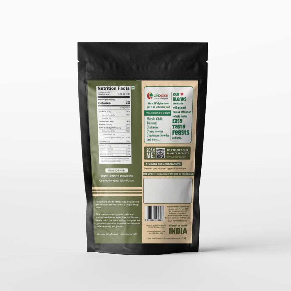Lifespice Roasted Fennel powder - 100g pouch