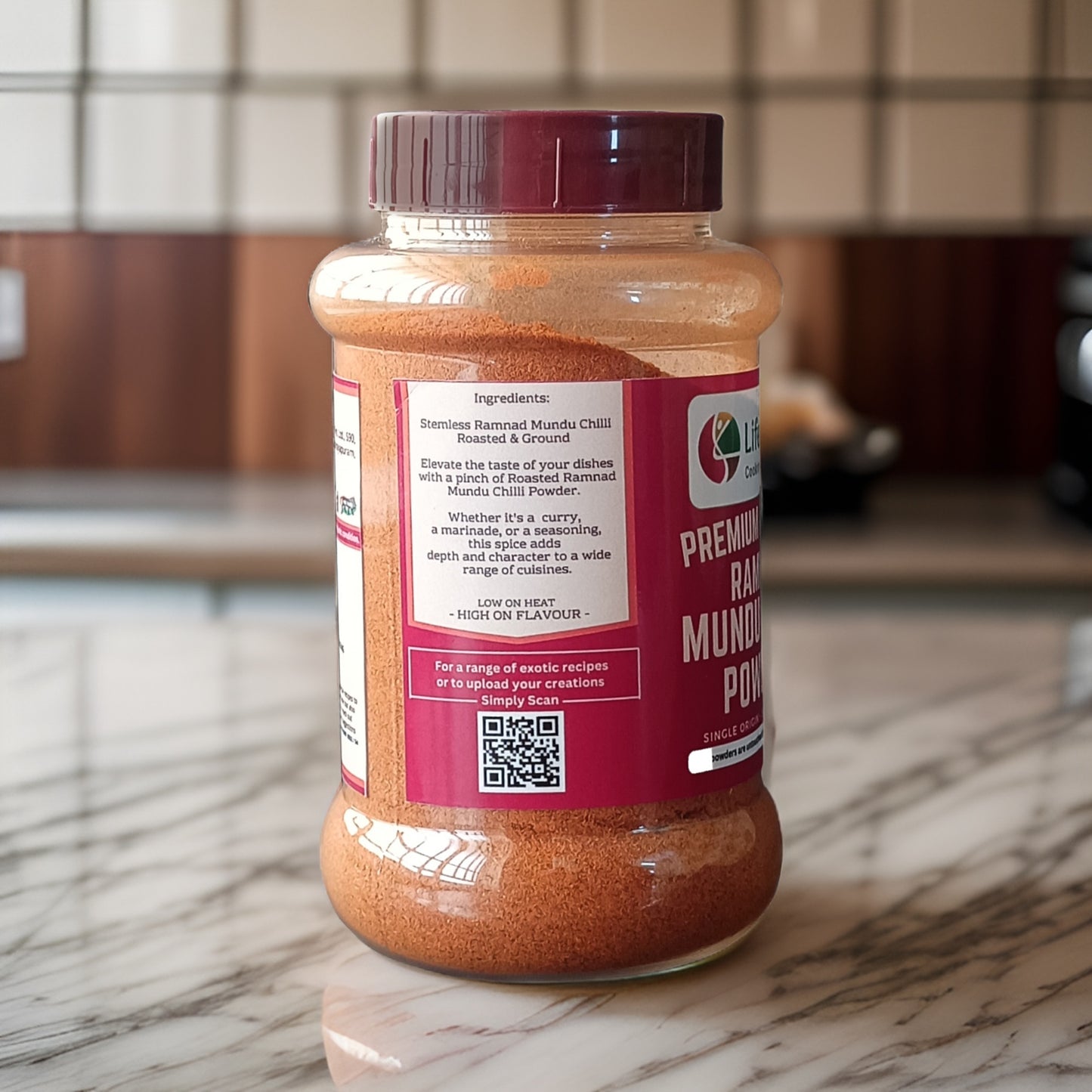 Lifespice - Ramnad Mundu Chilli Powder 200g PET Jar (Premium Roasted)