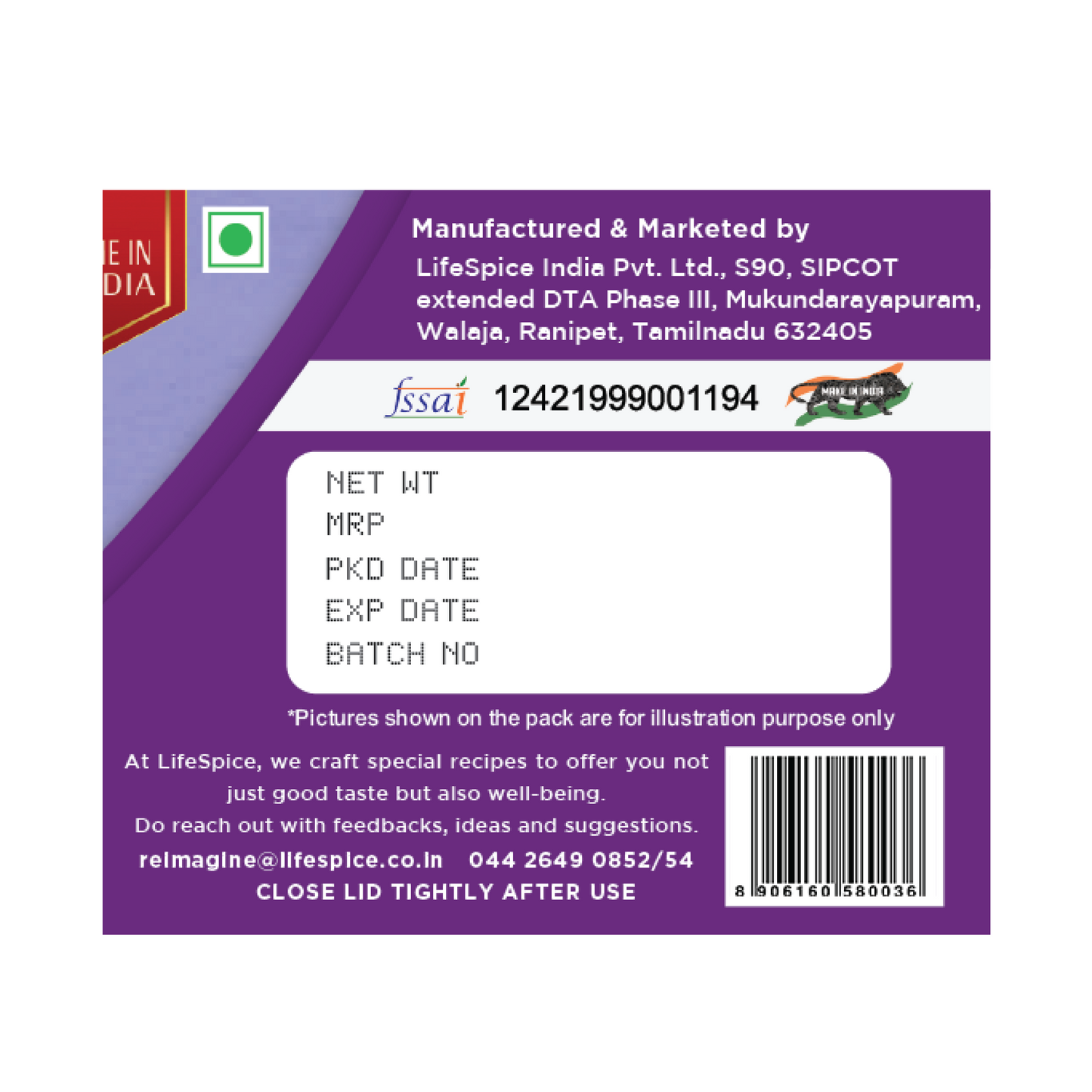 Lifespice - Tea Masala - Lung Care 75g PET Jar