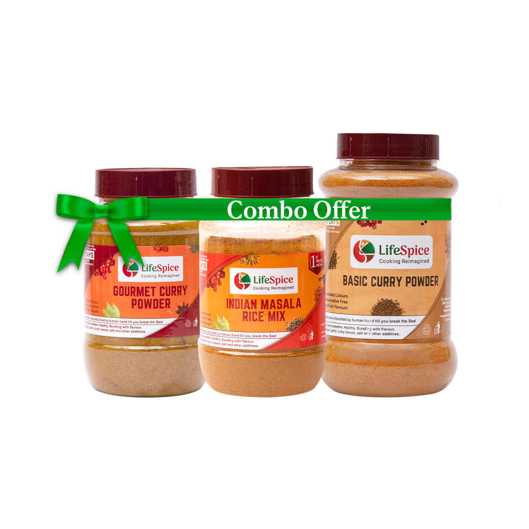 Buy 2 Get 1 - Buy 1 Lifespice Basic Curry Powder + Gourmet Curry Powder and GET Indian Masala Rice mix FREE