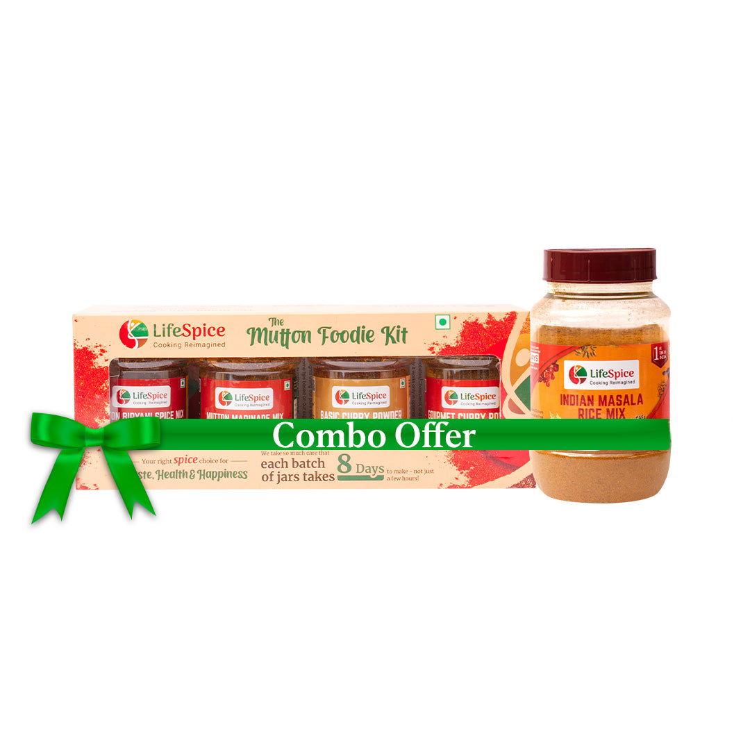Buy 1 Get 1 - Buy 1 Lifespice Mutton Foodie Kit and GET 1 Indian Masala Rice Mix FREE