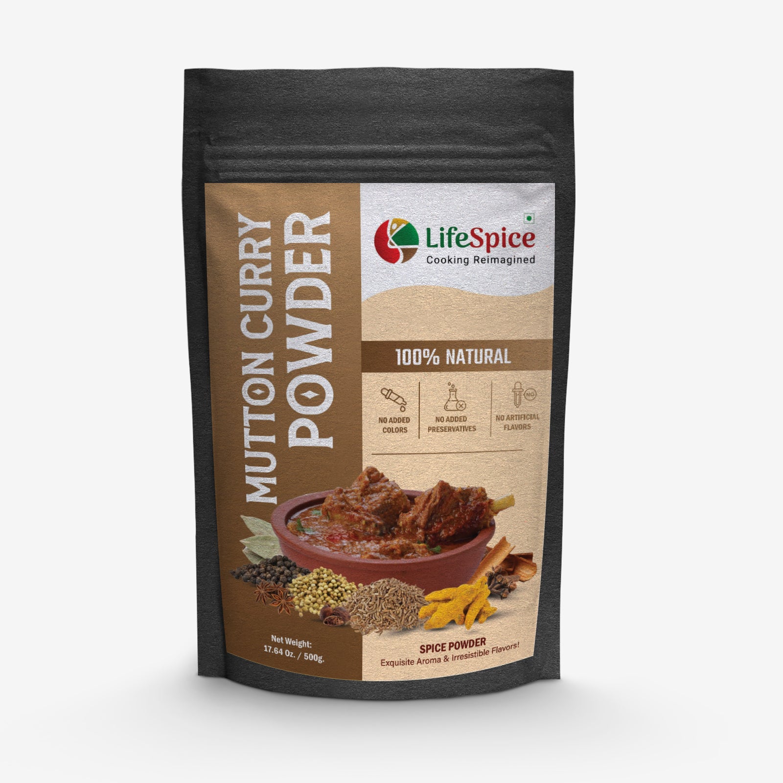 Lifespice Mutton curry powder - 500g pouch| With Natural Phytochemicals ...